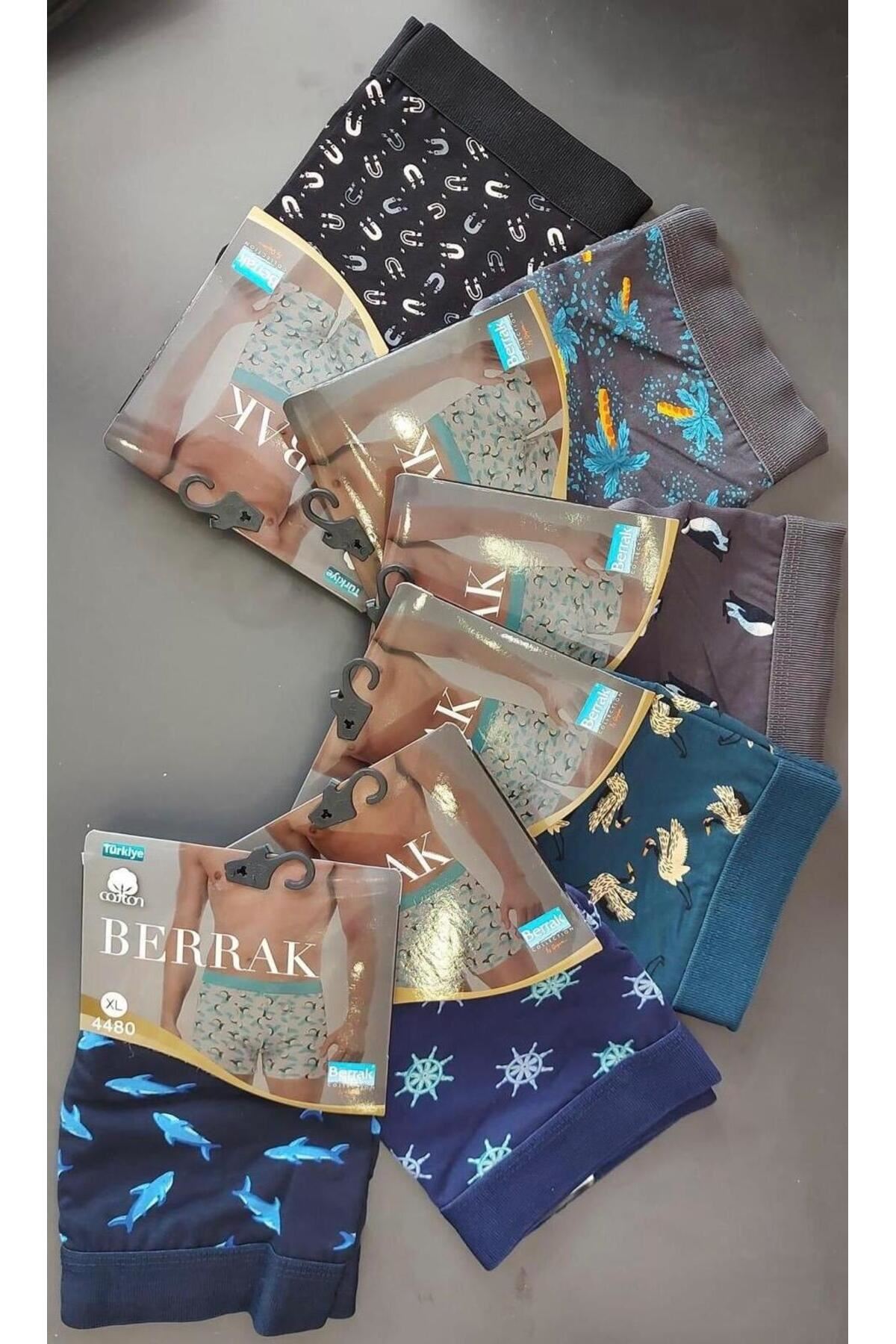 8'Lİ DESENLİ ERKEK LİKRALI BOXER 4480