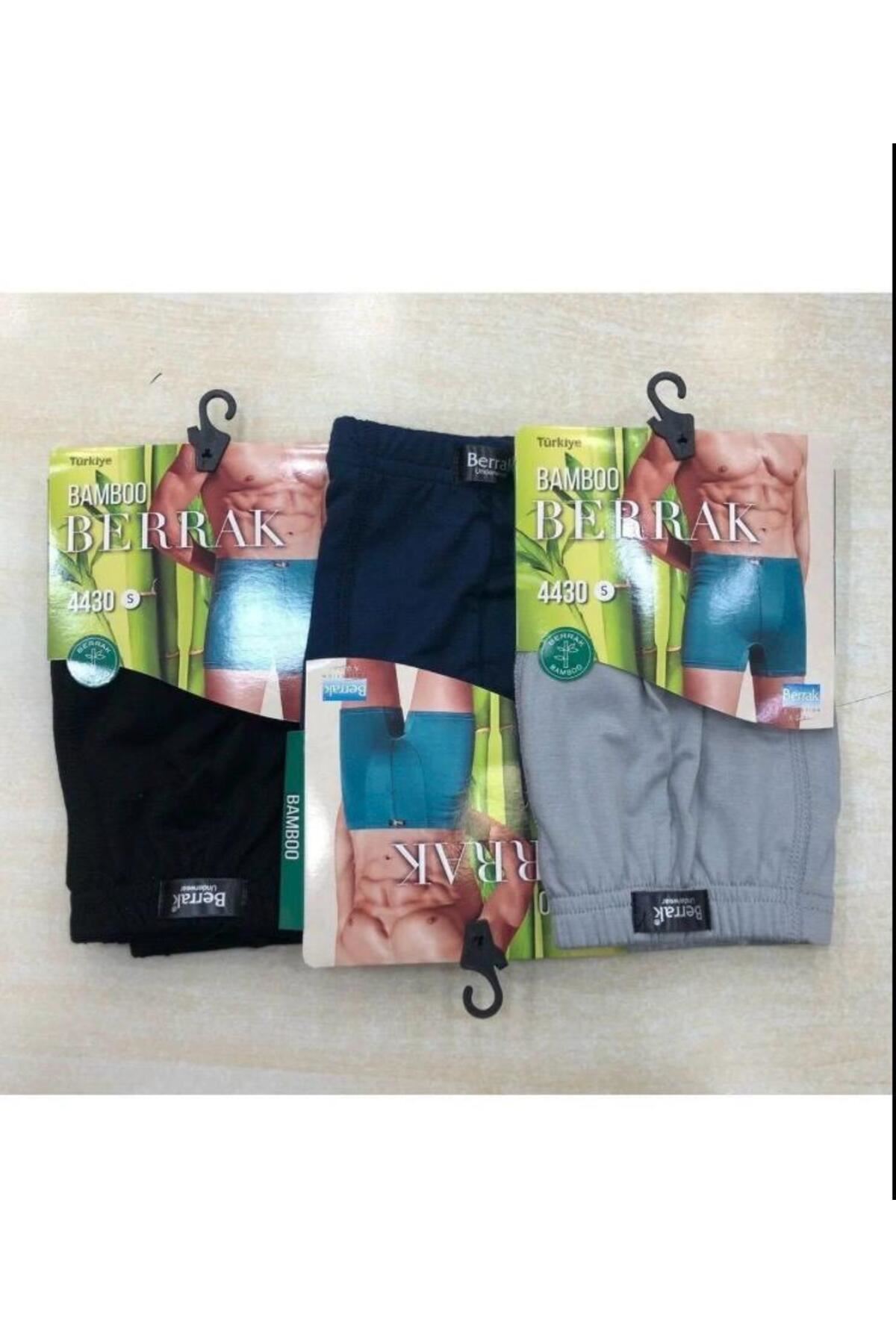 4'LÜ BAMBU ERKEK LİKRALI BOXER KARIŞIK RENK -BERRAK 4430