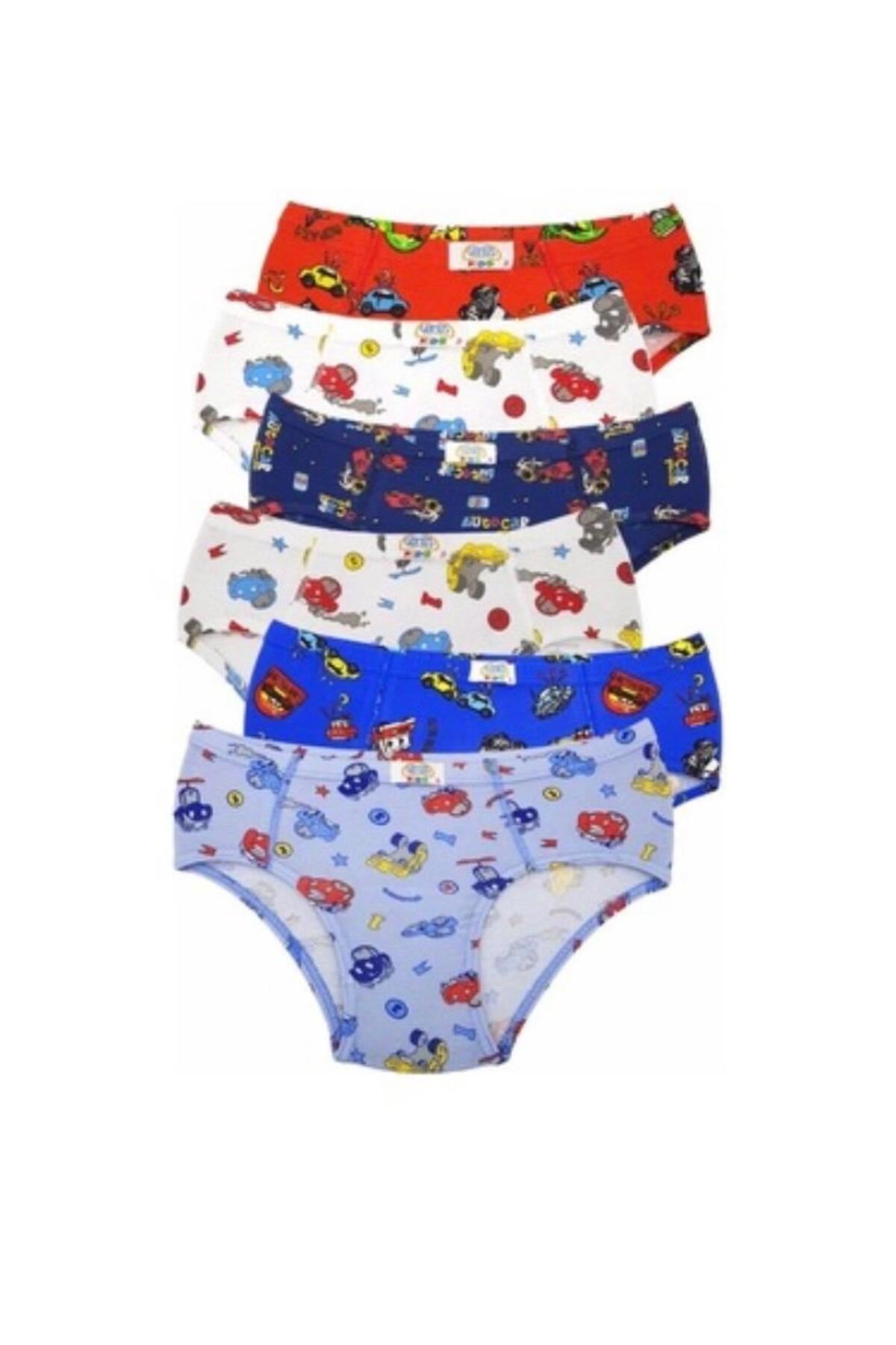 6'LI ERKEK ÇOCUK DESENLİ SLİP-GÜMÜŞ 3090