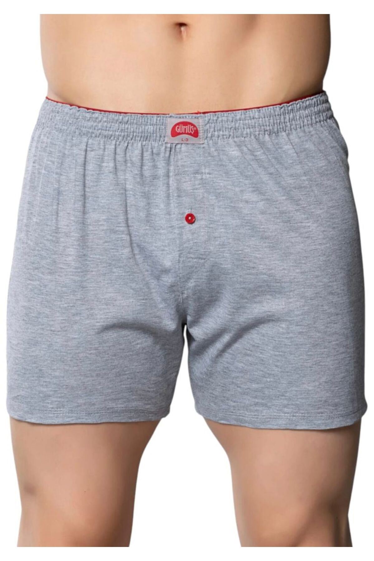 12'Lİ ERKEK HAVLU BEL RAHAT KESİM PAMUK BOXER-GÜMÜŞ 4020