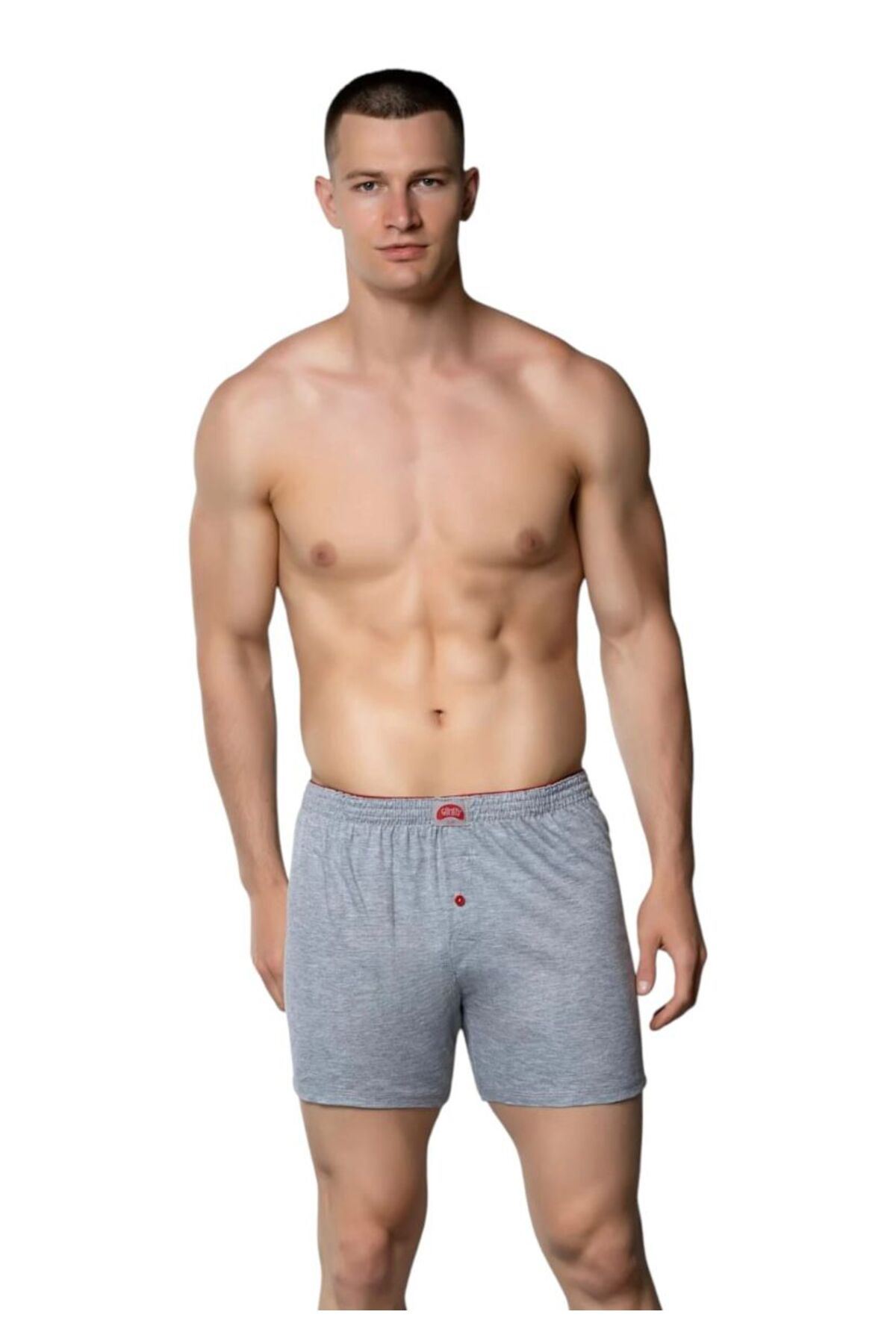 12'Lİ ERKEK HAVLU BEL RAHAT KESİM PAMUK BOXER-GÜMÜŞ 4020