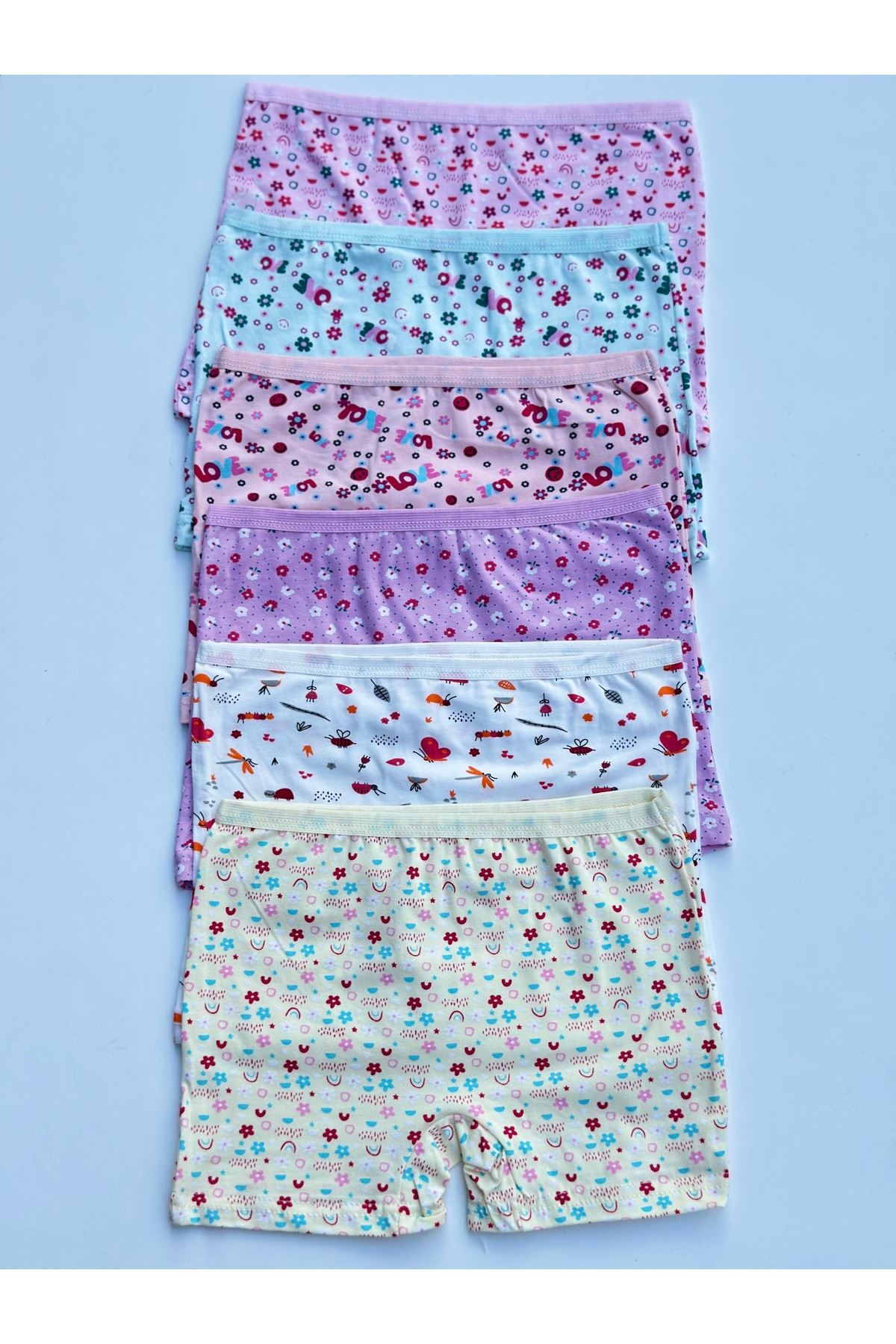 Kız Çocuk Premium Kalite 6'lı Pamuklu Boxer