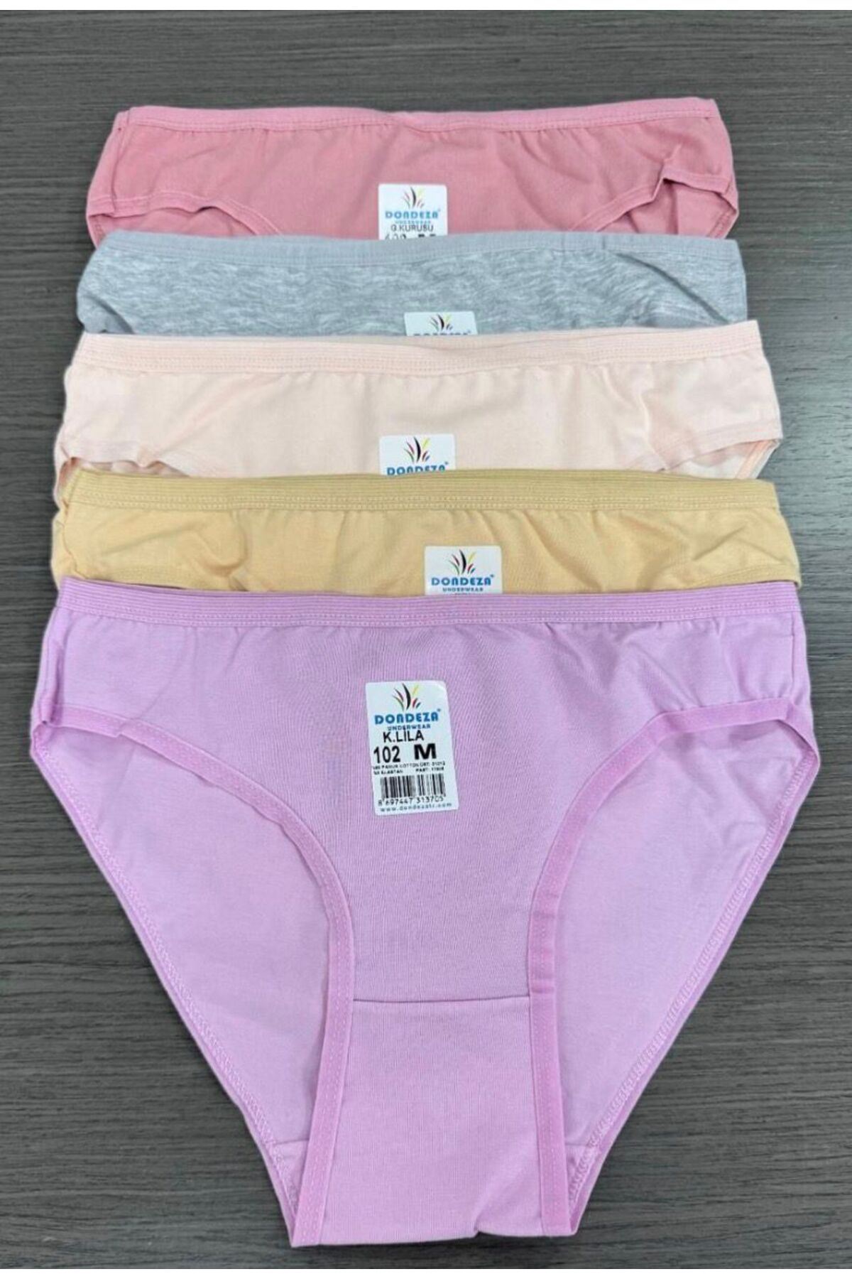 3'LÜ DÜZ KADIN KÜLOT-KARIŞIK RENK-DONDEZA