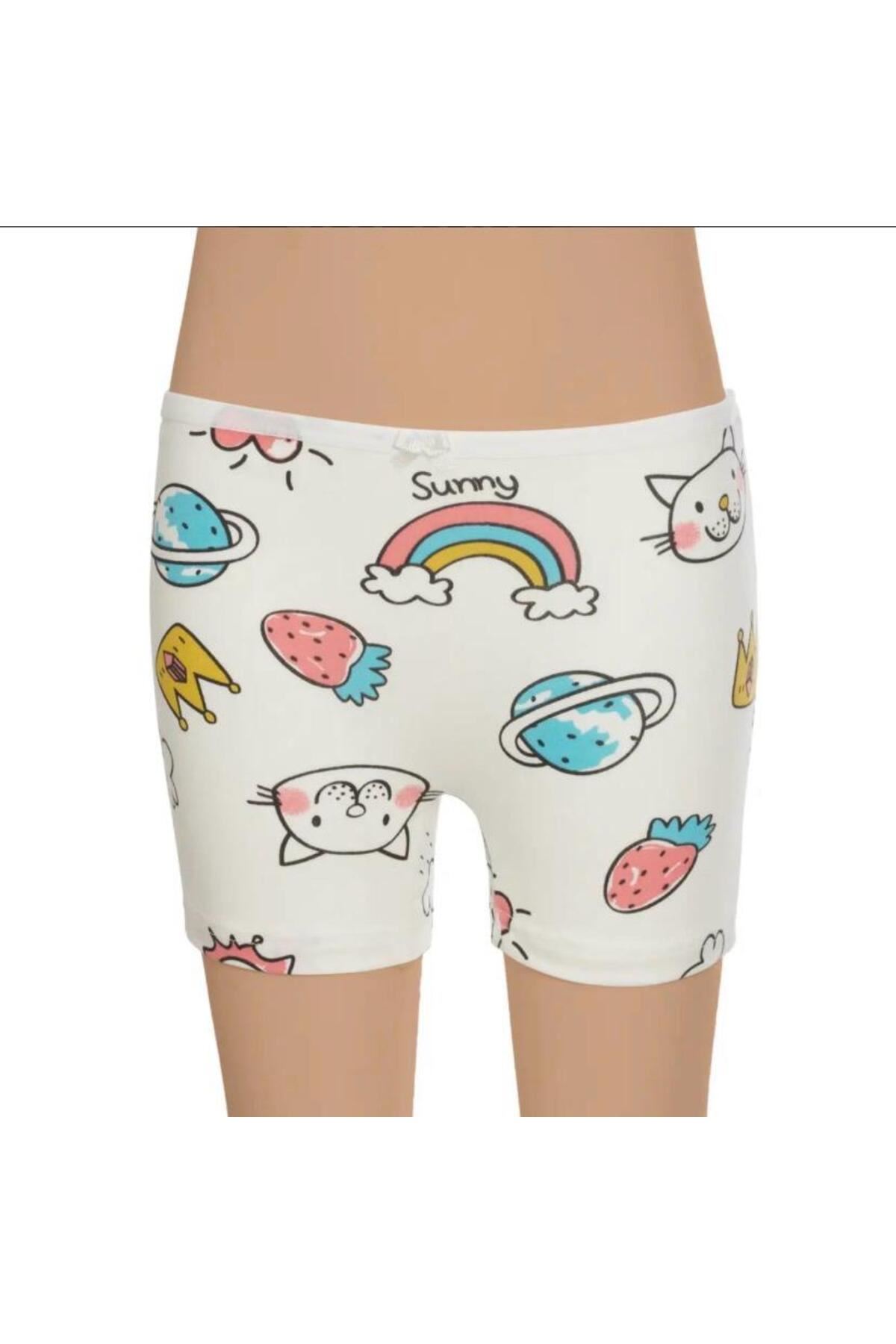 KIZ ÇOCUK BOXER DESENLİ 6'LI PAKET KARIŞIK DESEN-GÜMÜŞ 3072