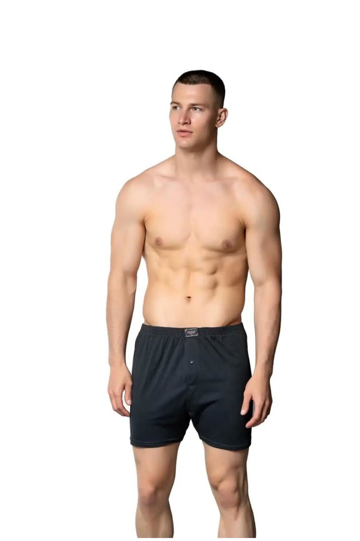 3'LÜ ERKEK RAHAT KESİM DÜĞMELİ BOXER- 1094