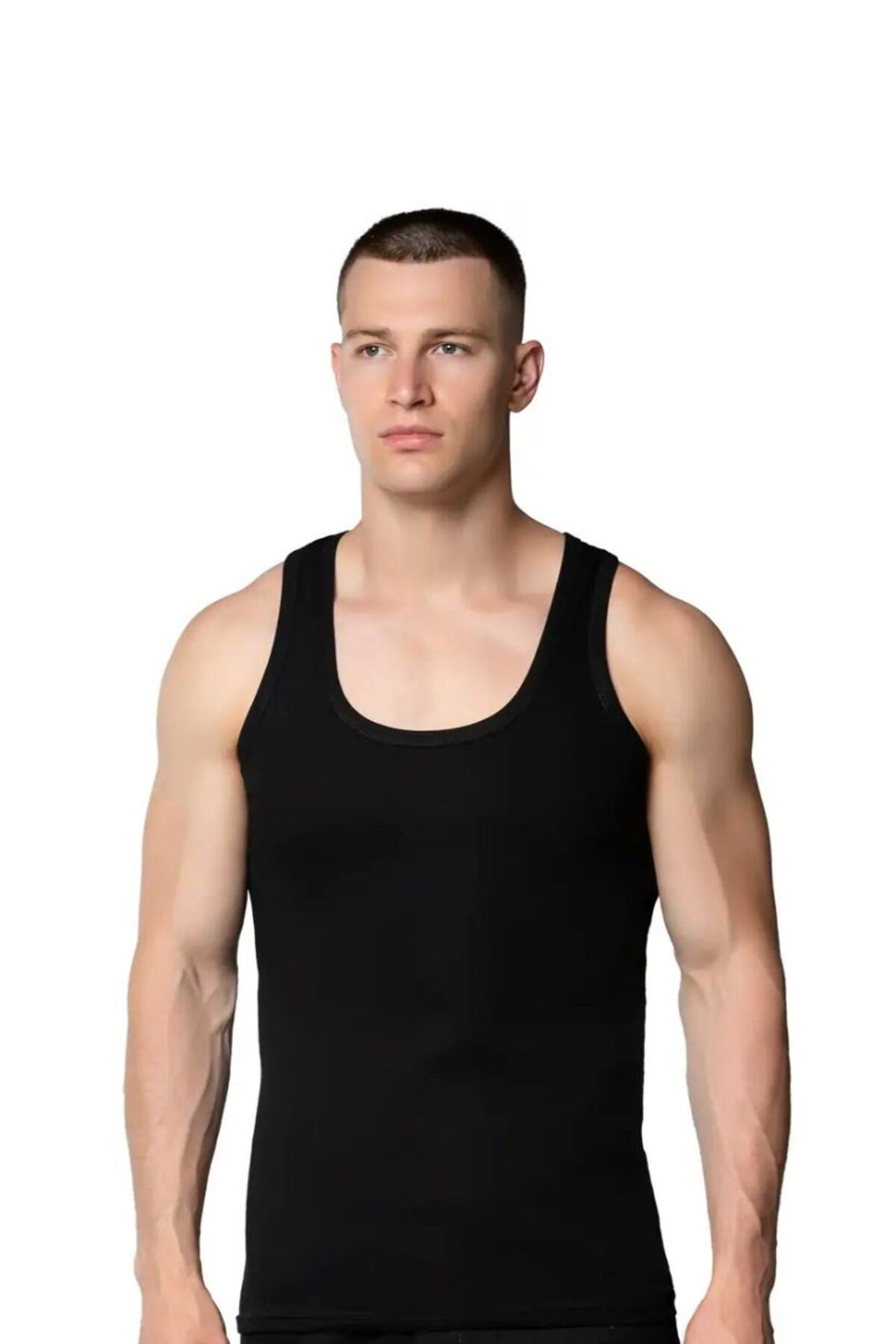 6'LI ERKEK RENKLİ ATLET KLASİK KESİM-