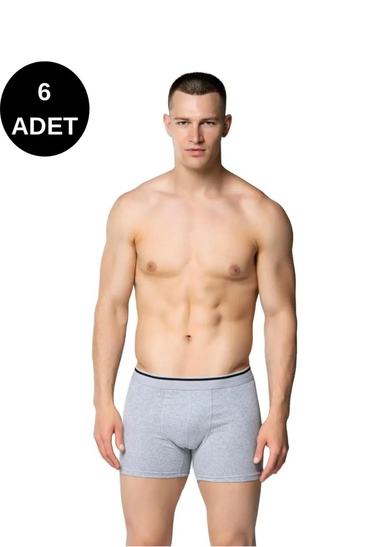 ERKEK LİKRALI BOXER 6'LI PAKET-1013
