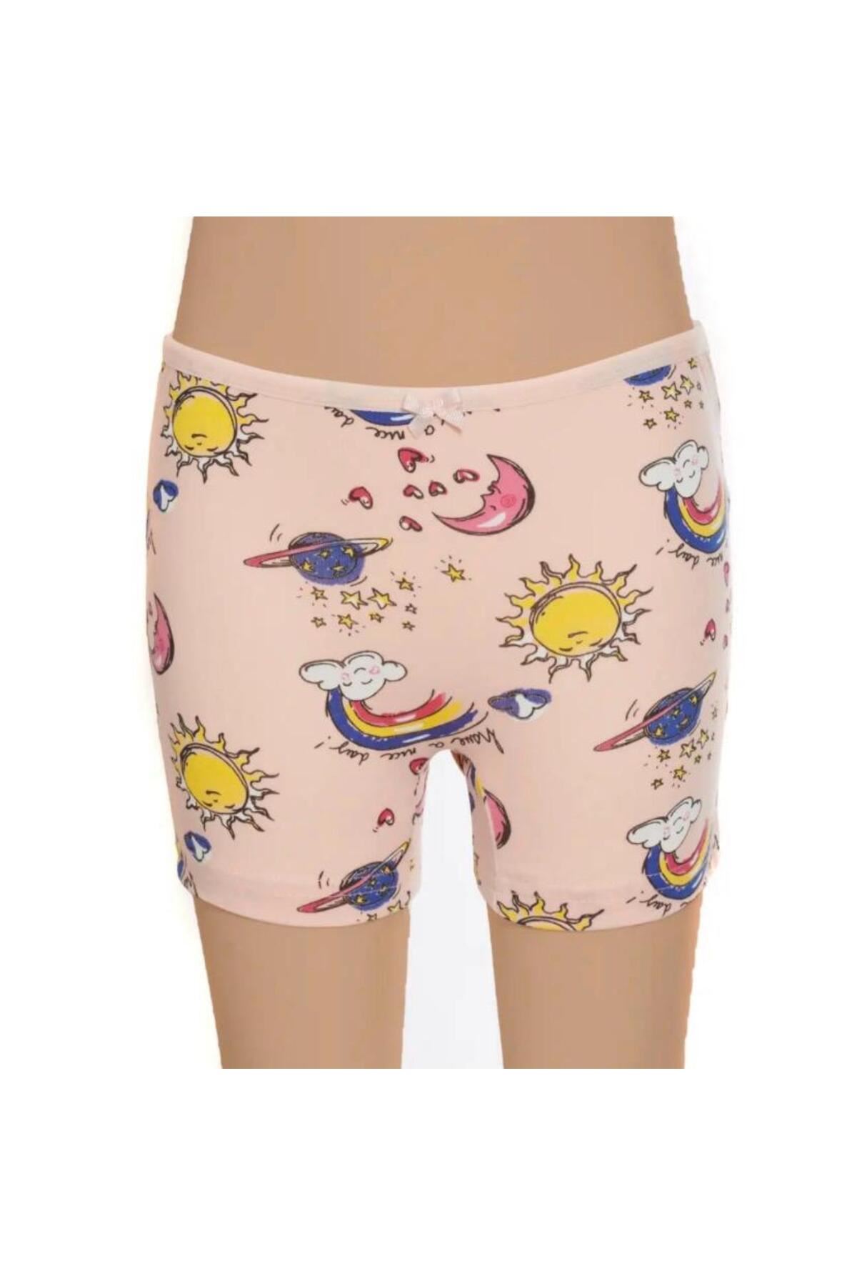 KIZ ÇOCUK BOXER DESENLİ 12'Lİ PAKET KARIŞIK DESEN-GÜMÜŞ 3072