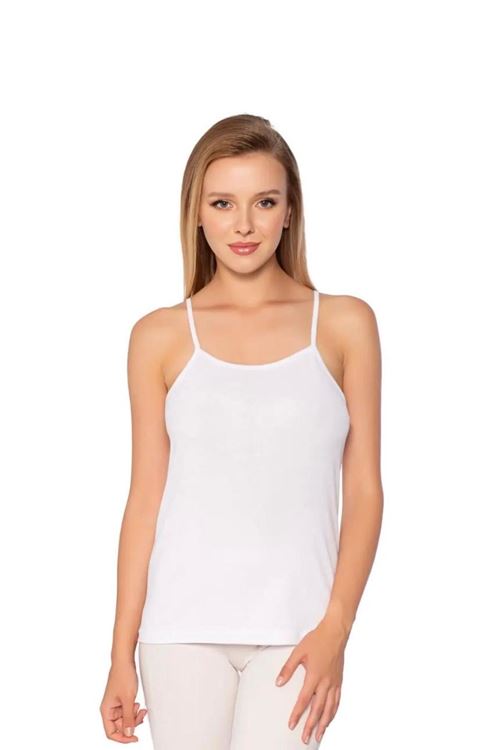 6'LI KADIN İP ASKILI ATLET -BEYAZ- 1055